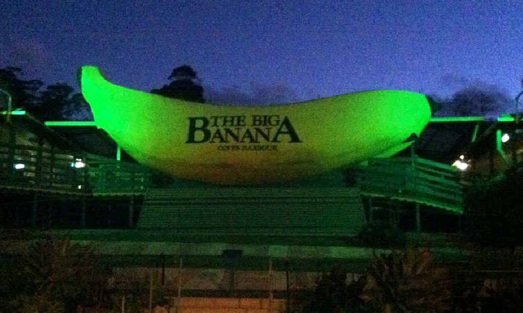 DASH OF LIME: The Big Banana was coloured a different shade. DASH OF LIME: The Big Banana was coloured a different shade.